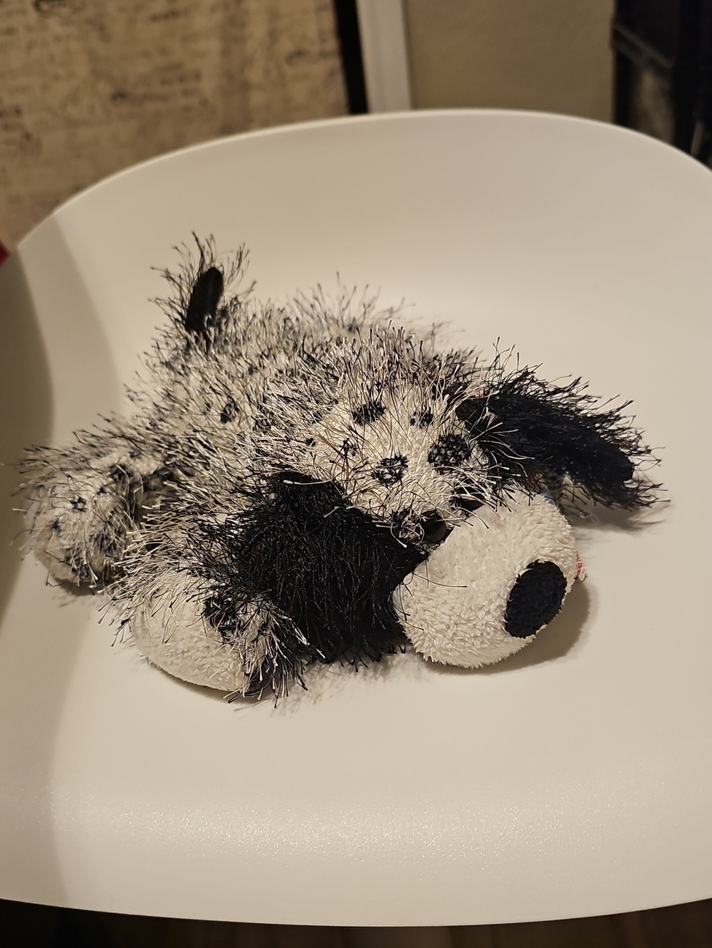 Ty Punkies Black and White Polka Dots Plush Dog Stuffed Animal